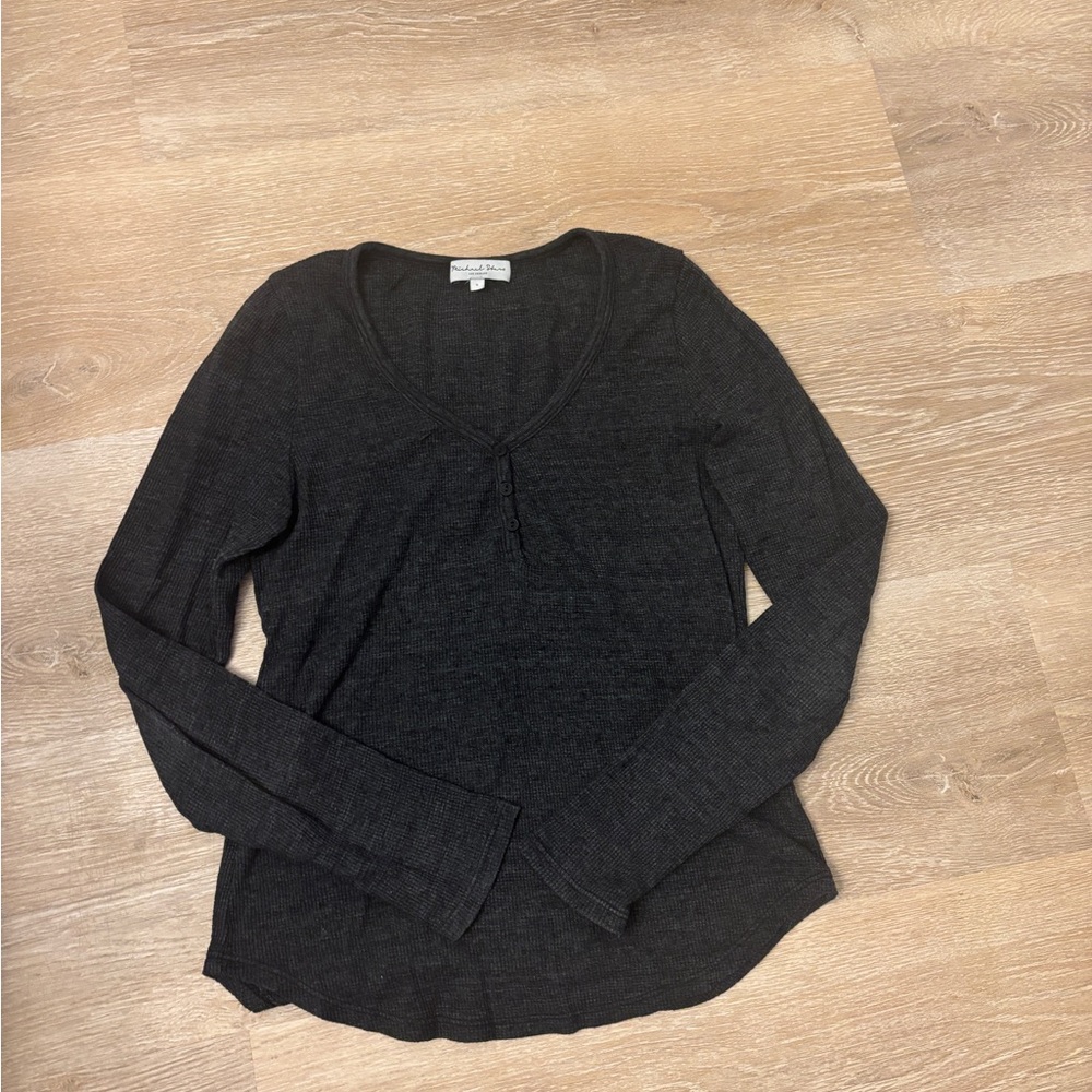 Michael Stars Charcoal Long Sleeve Top